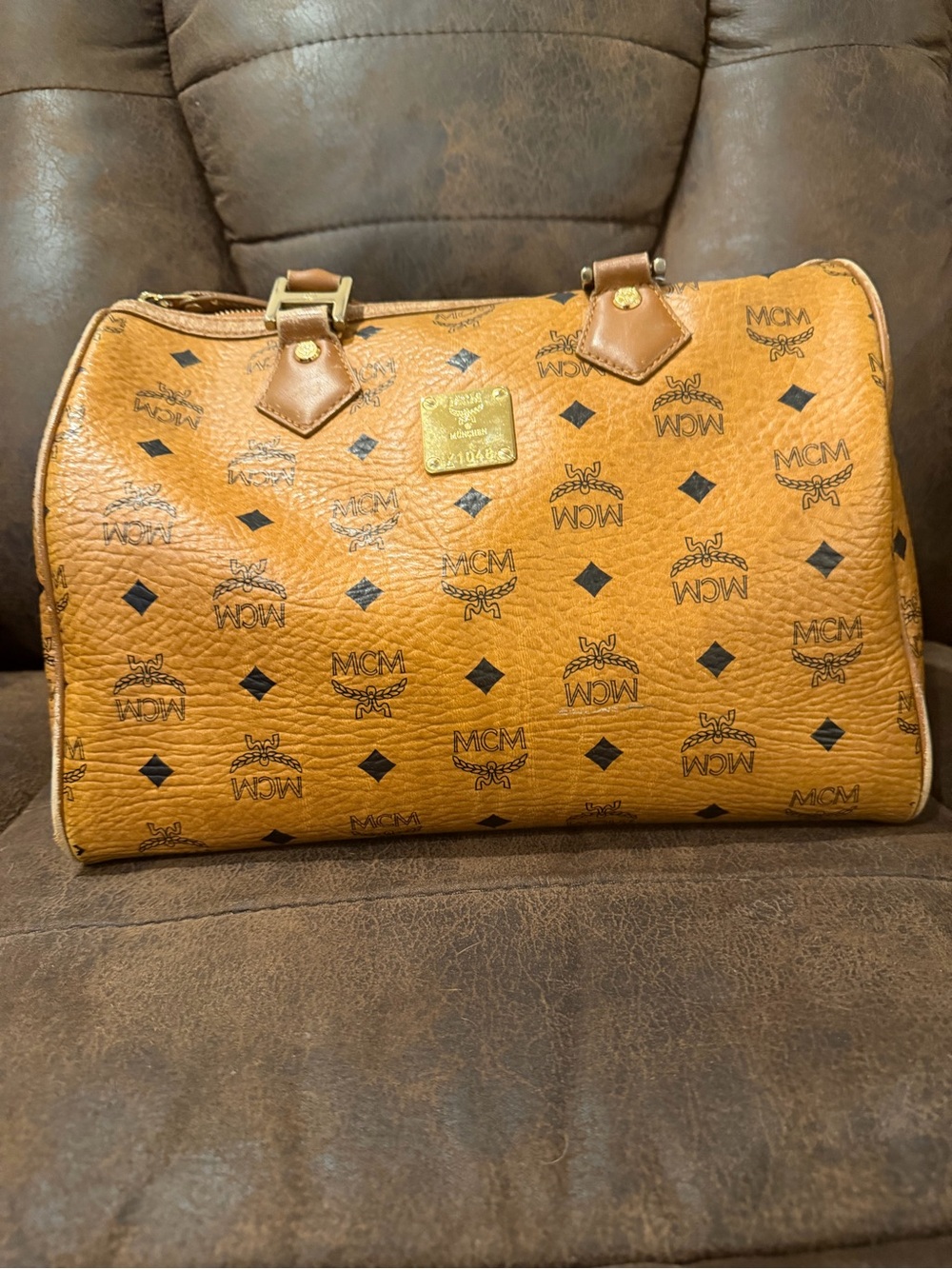 MCM Visetos Cognac Boston Bag - Restoration Project Bag